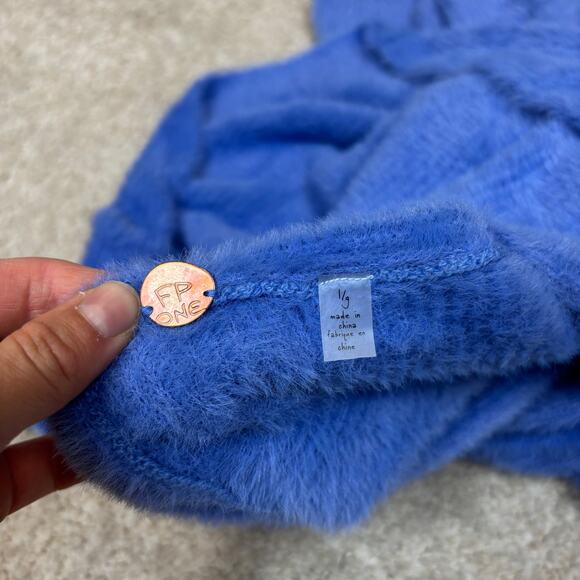 Free People One Mohair Style Top Shawl Collar Women's Large - Picture 7 of 11